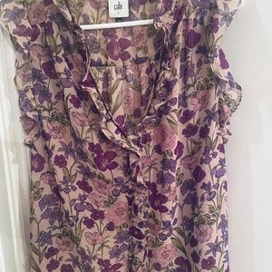 Cabi purple flower blouse